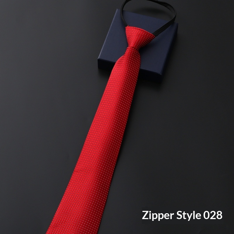 Mens Business Formal Zipper Tie With Blue Stripes - Image 48