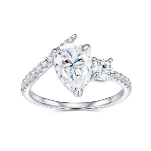 Engraved With Top-quality Moissanite, This Luxurious And Fashionable Minimalist Jewelry Set Features Exquisite Silver Accessories For Ladies. Made Of S925 Silver With Electroplated Platinum. - Image 8