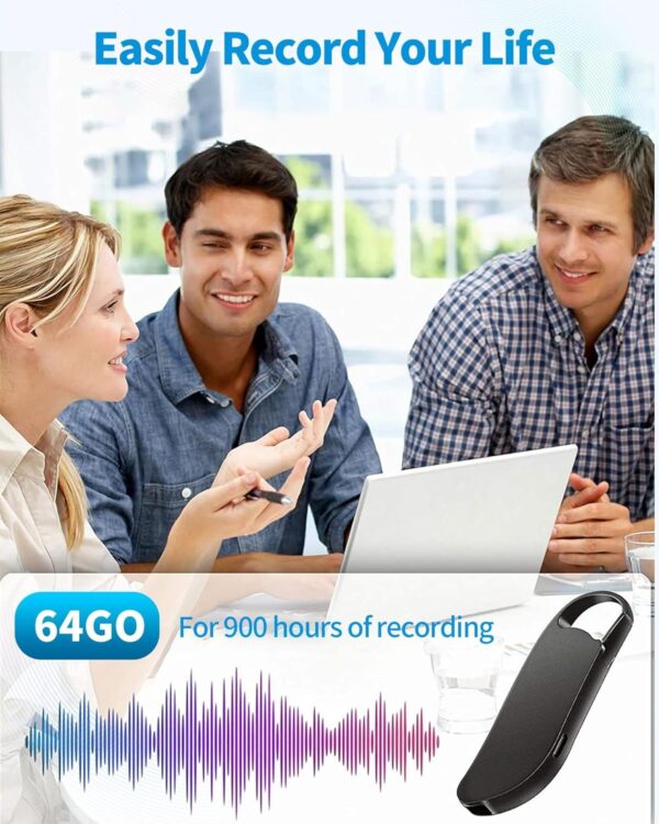 Digital Voice Recorder, 64GB Voice Activated Recorder With Noise Reduction For Work, Lectures, Meetings, Interviews - Image 5