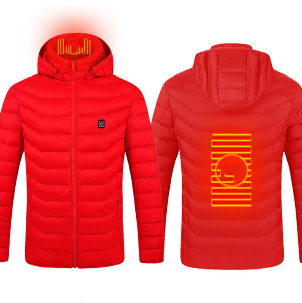Winter Heated Jacket USB Electric Cotton Coat Zip-up Heater Thermal Clothing Heating Vest For Men - Image 103