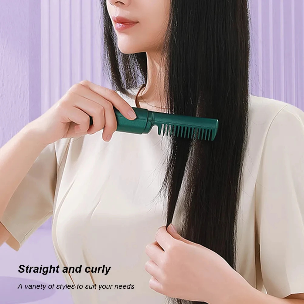 Professional Wireless Hair Straightener Curler Comb Fast Heating Negative Ion Straightening Curling Brush Hair Styling Tools - Image 4