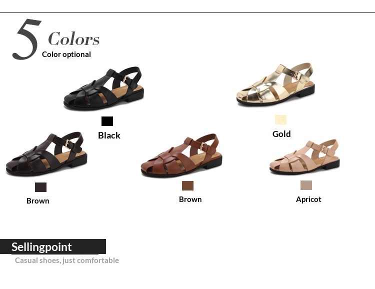 Baotou Woven Piggyback Strap Vintage Sandals New Style - Image 8