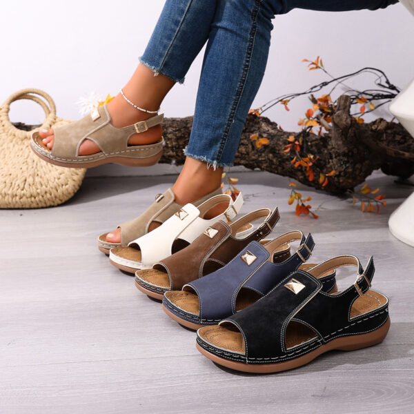 Women's Elastic Band Peep-Toe Fashionable Plus-Size Sandals
