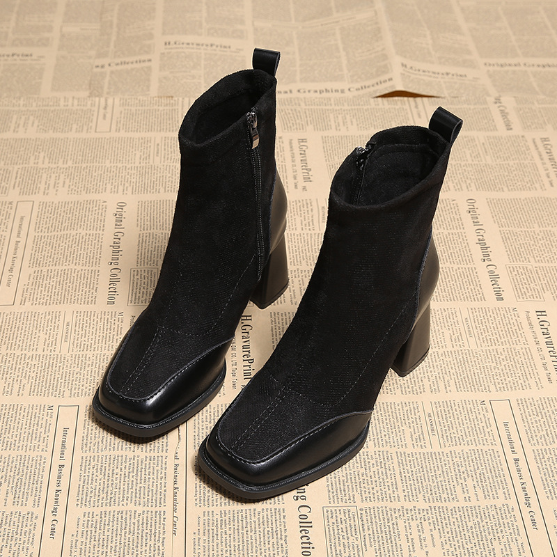 Fat Feet British Style Chunky Heel Booties - Image 23