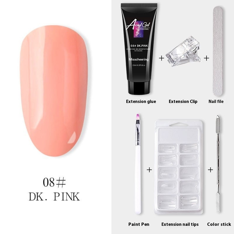 Painless Extension Gel Nail Art Without Paper Holder Quick Model Painless Crystal Gel Set - Image 13