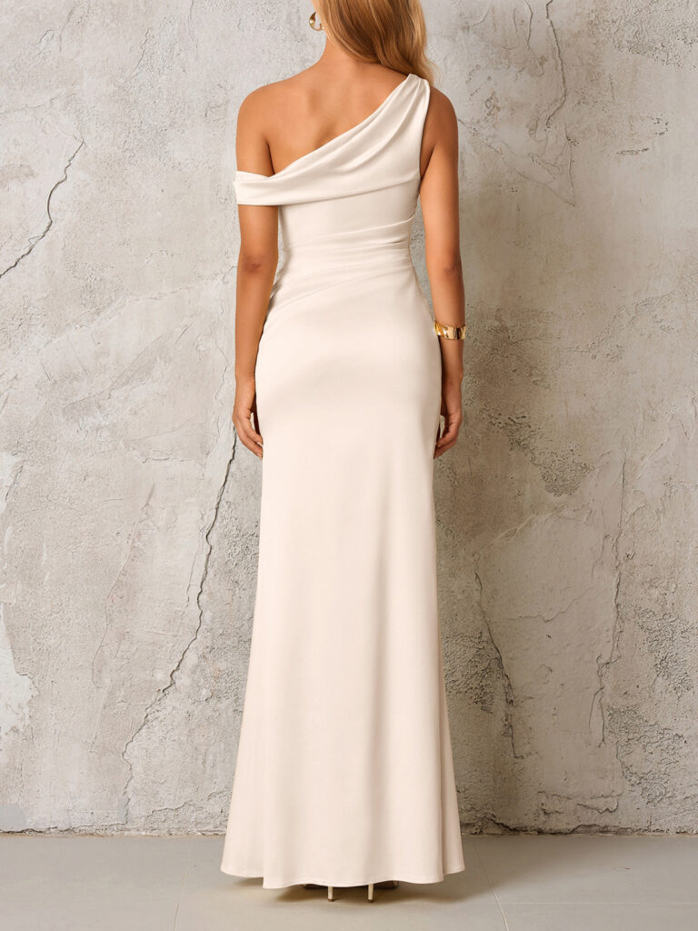 Slant-shoulder Figure-hugging Slimming Sexy And Elegant One-shoulder Dress