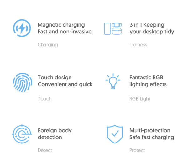 4 In 1 Magnetic Wireless Charger Fast Charging For Smart Phone Atmosphere Light Charging Station For Airpods Pro I-phone Watch - Image 17