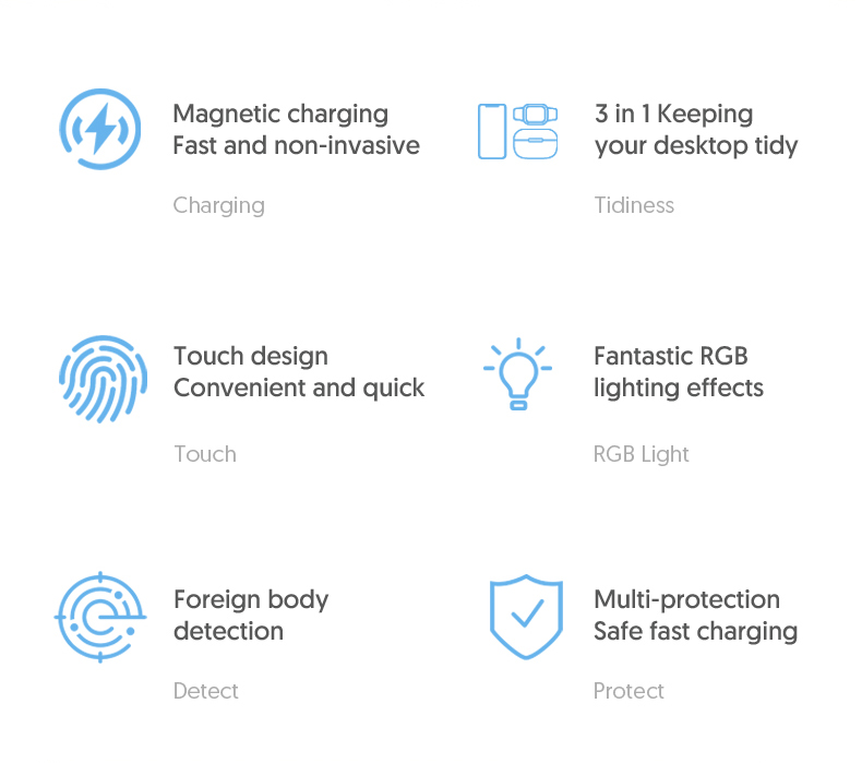 4 In 1 Magnetic Wireless Charger Fast Charging For Smart Phone Atmosphere Light Charging Station For Airpods Pro I-phone Watch - Image 17