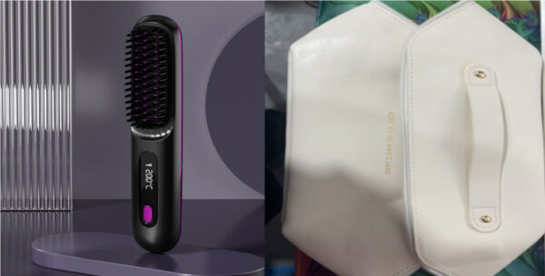 2 In 1 Straight Hair Comb Wireless Hair Straightener Brush Hair Fast Heating Portable Hot Curler USB Charging - Image 43