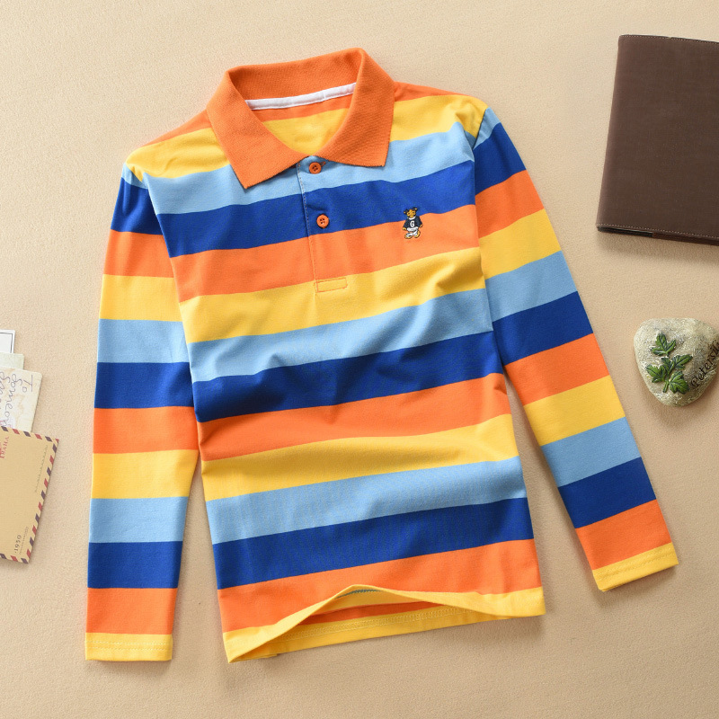 Turn-down Collar Long-sleeve T-shirt Childrens Clothing Business Top - Image 30