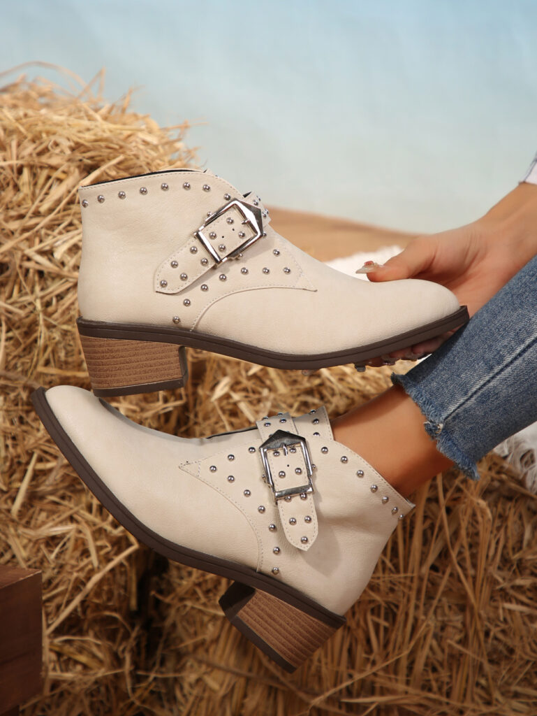 Mid-heel Boots Winter Pointed Toe Shafted