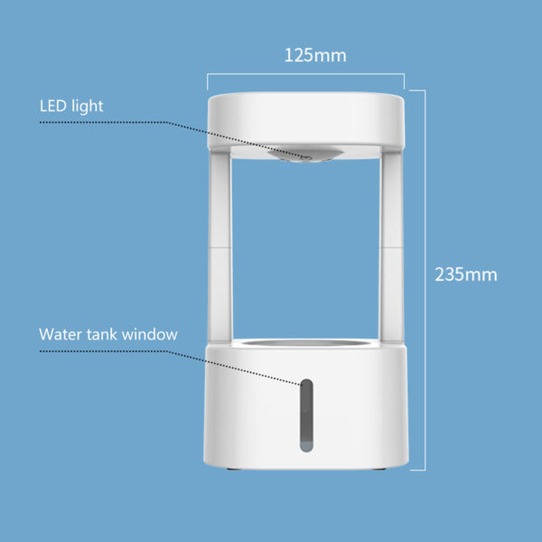 Creative Anti-gravity Water Drop Humidifier Air Conditioning Mist Spray Household Quiet Bedroom Office With 580ML Water Tank - Image 11