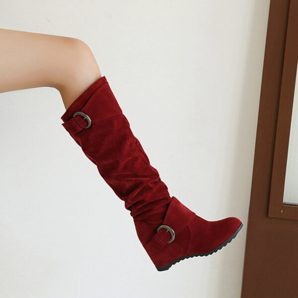 Wedge-heel British-style High-top Womens Knee-high Boots - Image 7