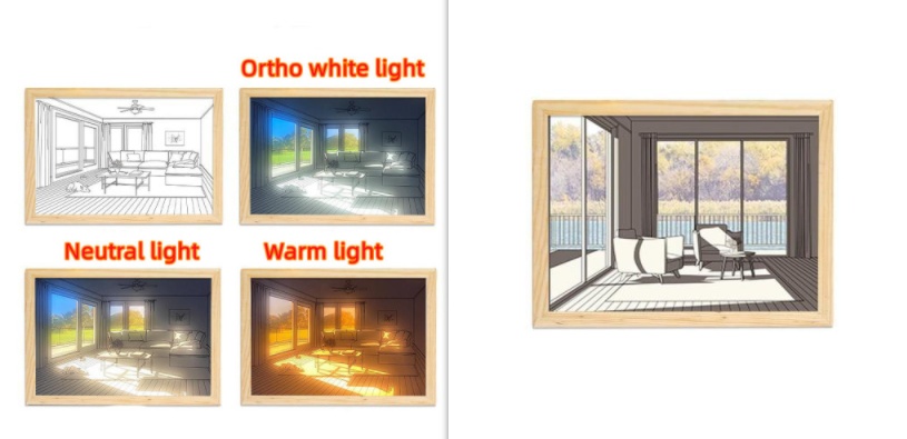 Illuminated Picture LED Decorative Light Painting Bedside Picture Style Creative Modern Simulate Sunshine Drawing Night Light Gift - Image 24