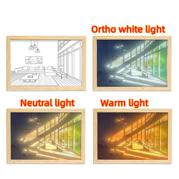 Illuminated Picture LED Decorative Light Painting Bedside Picture Style Creative Modern Simulate Sunshine Drawing Night Light Gift - Image 111