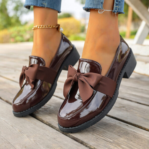 Plus-size Bow-knot Slip-on Loafers For Women - Image 1