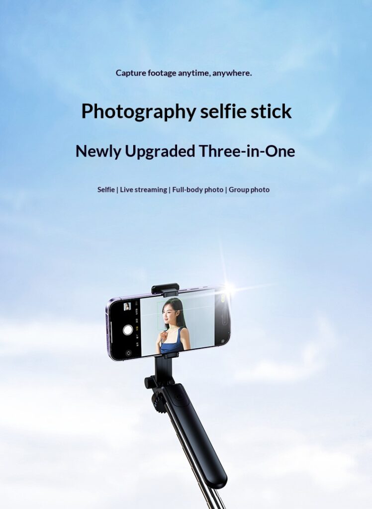 Outdoor Bluetooth Tripod With An Ultra-long Extendable ArmRotating Remote Control And Built-in Image Stabilization