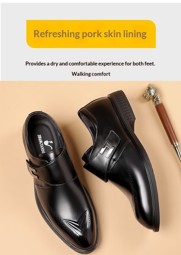 Mens Leather Shoes Made From Full-Grain Cowhide With A Pipe-Shaped Toe - Image 9