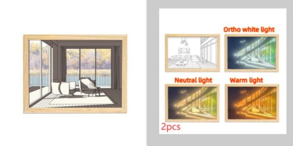 Illuminated Picture LED Decorative Light Painting Bedside Picture Style Creative Modern Simulate Sunshine Drawing Night Light Gift - Image 71
