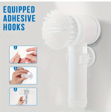 1pc Electric Spin Cleaning Brush,USB Rechargeable Handheld Kitch Cleaner Coldless Rotary Brush, Power Brush Bathroom Rechargeable Brush, Automatic Rotary Power Cleaning Brush For Cleaning - Image 7