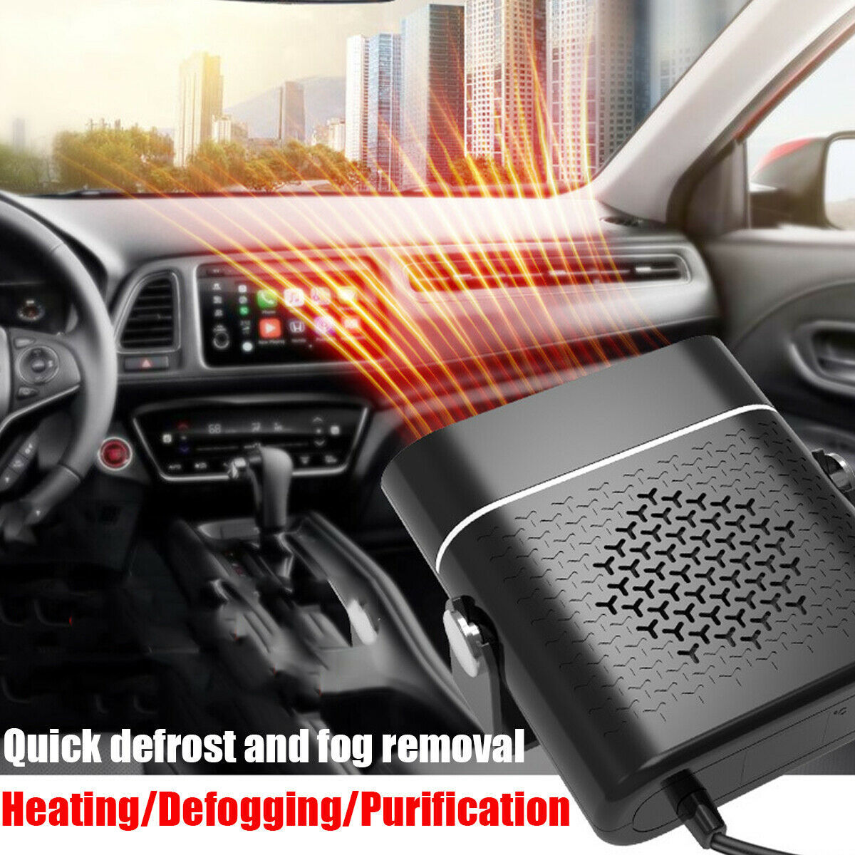 3 In 1 Car Heater Defogger Plug In Cigarette Lighter Mini Car Heater Defroster ABS Car Heaters Fan Defogger Anti-Fog - Image 1