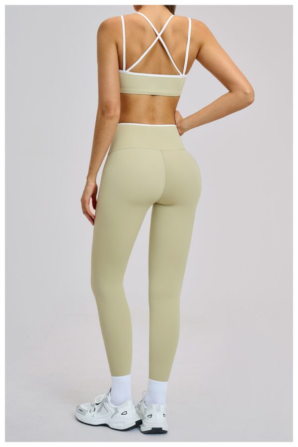 Nude-Feel Yoga Pants High-Waist Contrasting Color Quick-Dry Trousers - Image 21