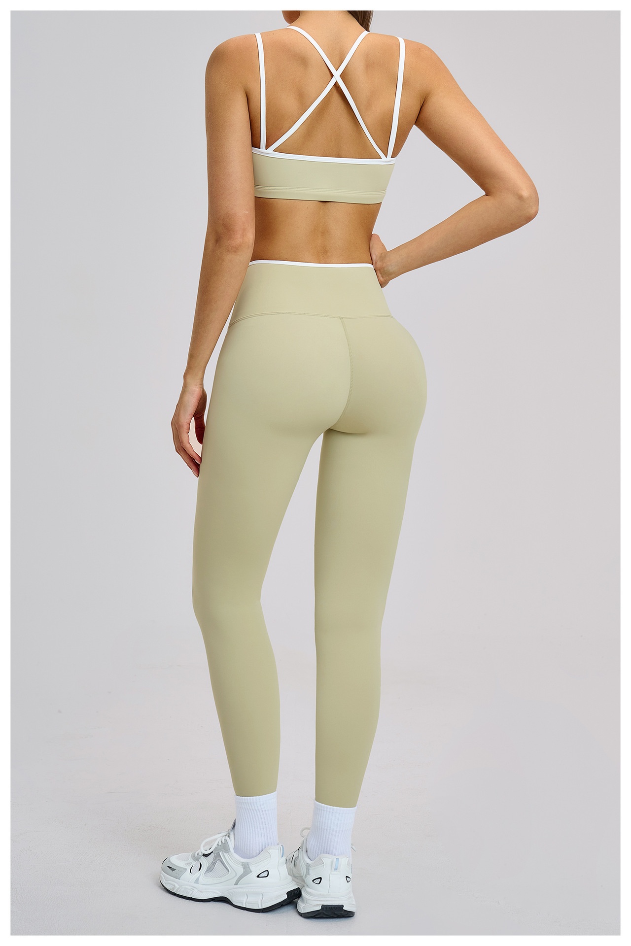 Nude-Feel Yoga Pants High-Waist Contrasting Color Quick-Dry Trousers - Image 21