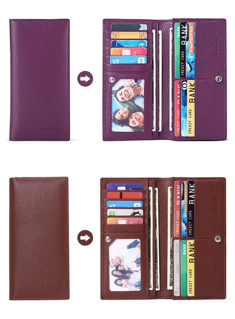 GOIACII Anti-Scanning Womens Long Wallet Ultra-Thin European And American Style Minimalist