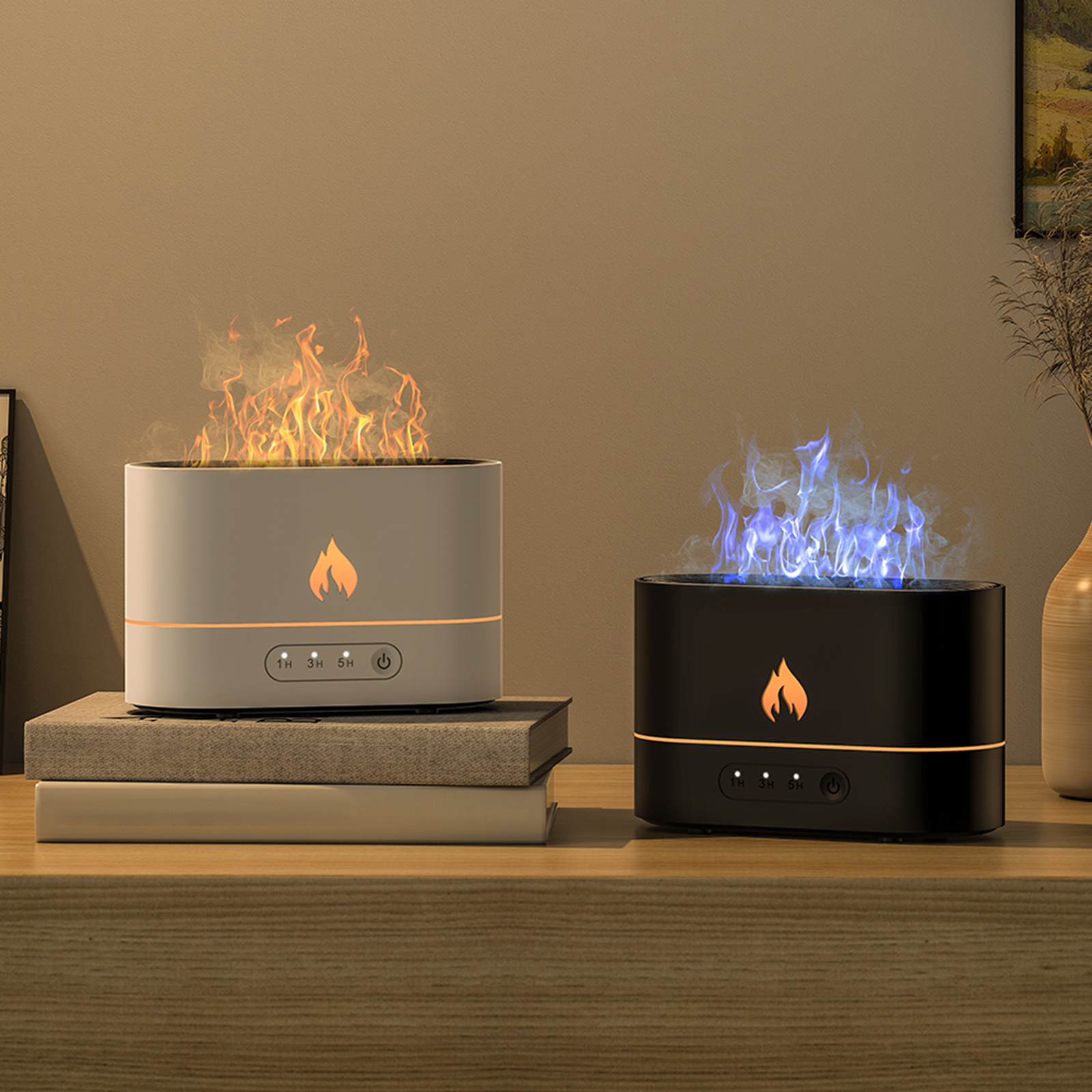 Siming Flame Aromatherapy Machine Home Bedroom Silent Atmosphere Light Humidifier Flame Diffuser Home Decor - Image 1