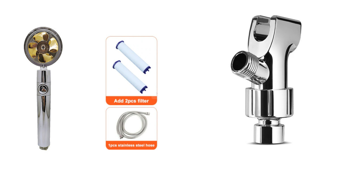 Shower Head Water Saving Flow 360 Degrees Rotating With Small Fan ABS Rain High Pressure Spray Nozzle Bathroom Accessories - Image 96