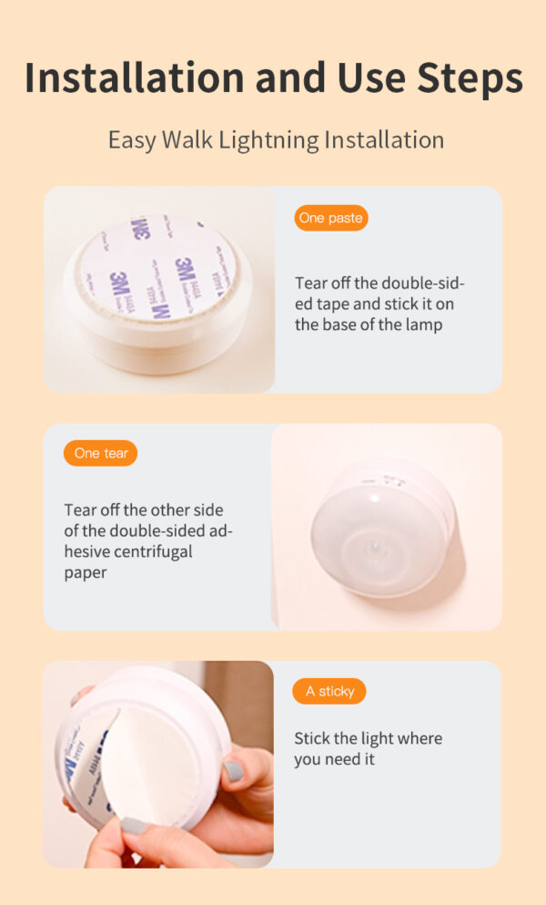Rotating Human Body Sensor Light Corridor Garage Light Wardrobe Light Motion Sensor Night Light - Image 11