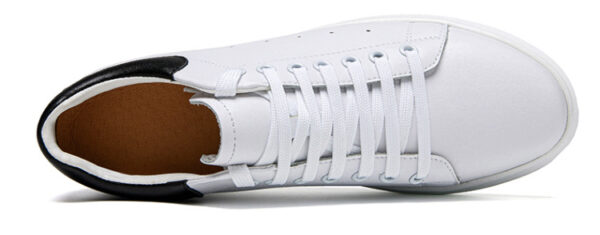 Korean-style Casual Invisible-heeled White Sneakers For Men Autumn Season - Image 17