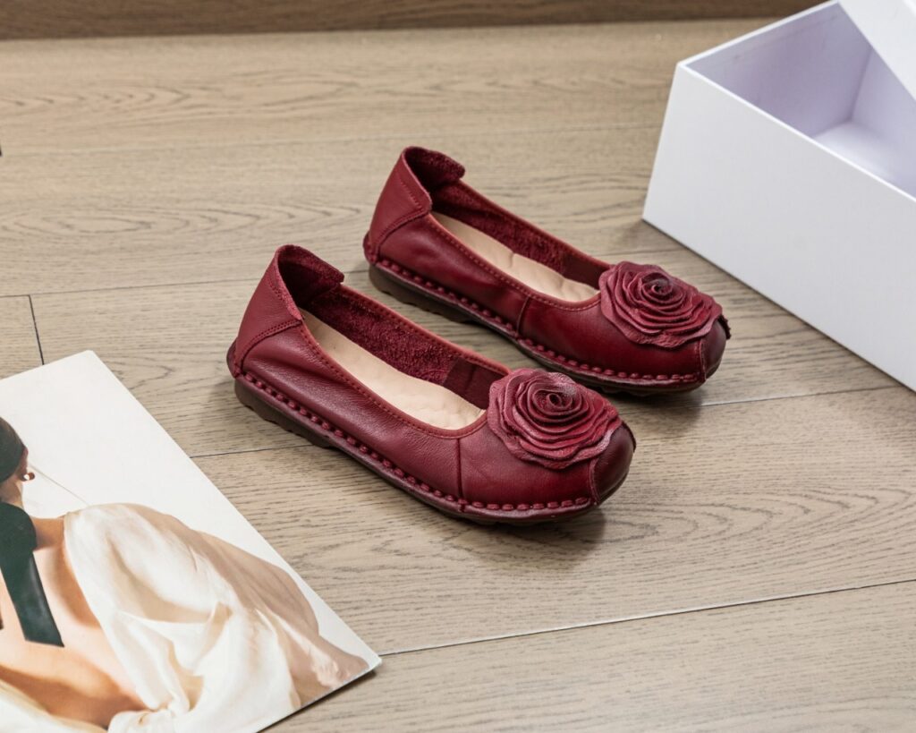 Women's Leather Low-cut Slip-on Pumps