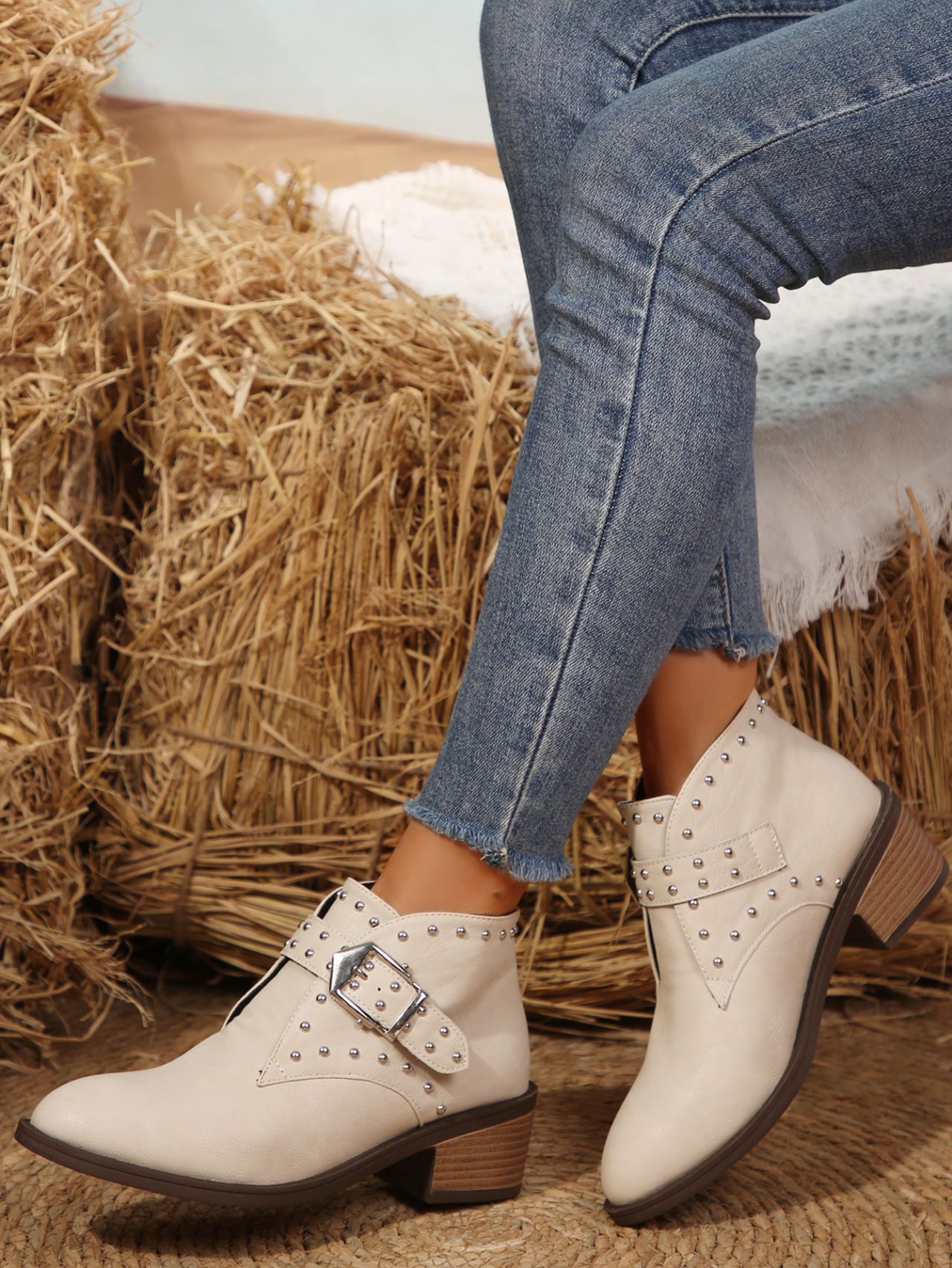 Mid-heel Boots Winter Pointed Toe Shafted - Image 23