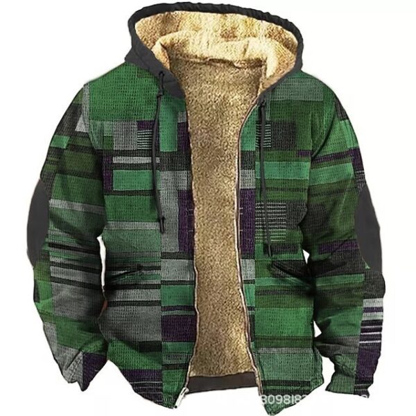 Fleece-lined Thickened Patchwork Cotton Jacket - Image 56