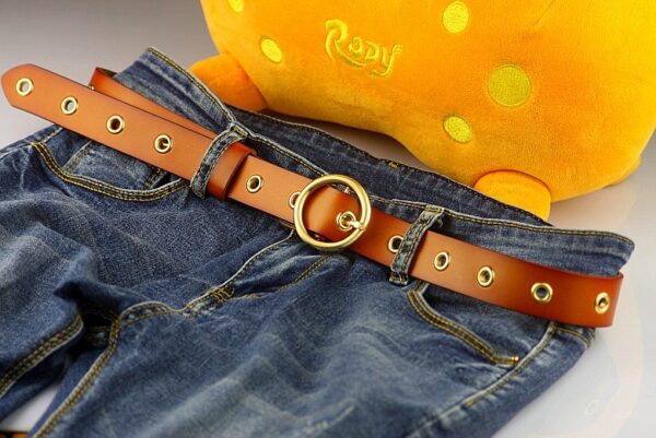Classic Round Buckle No Hole Belt - Image 13