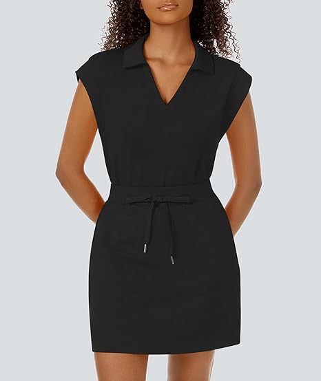 Casual Covered-Sleeve Lapel Shirt And Summer Sports Skirt Set - Image 26