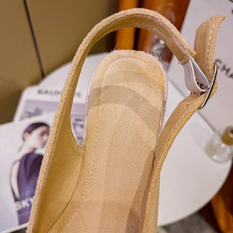 Summer Sponge Cake-Style Thick-Soled Waterproof Platform High-Heel Fashionable Cross-Strap Buckle Sandals For Women - Image 13