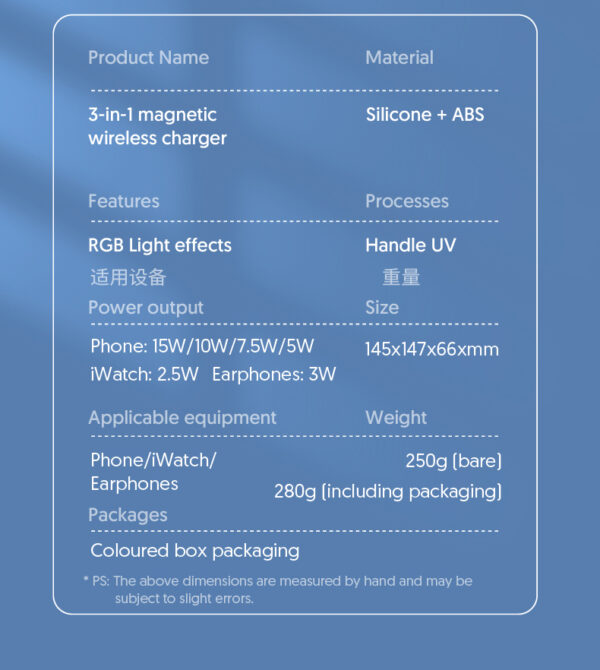 4 In 1 Magnetic Wireless Charger Fast Charging For Smart Phone Atmosphere Light Charging Station For Airpods Pro I-phone Watch - Image 19