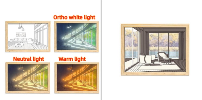 Illuminated Picture LED Decorative Light Painting Bedside Picture Style Creative Modern Simulate Sunshine Drawing Night Light Gift - Image 25