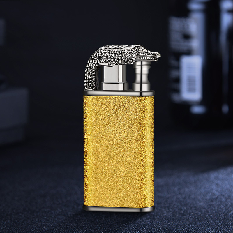 Creative Blue Flame Lighter Dolphin Dragon Tiger Double Fire Metal Winproof Lighter Inflatable Lighter - Image 32