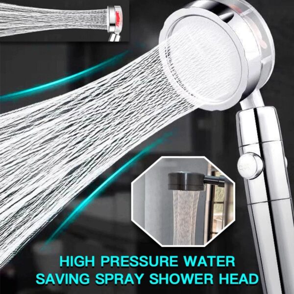 Shower Head Water Saving Flow 360 Degrees Rotating With Small Fan ABS Rain High Pressure Spray Nozzle Bathroom Accessories - Image 23