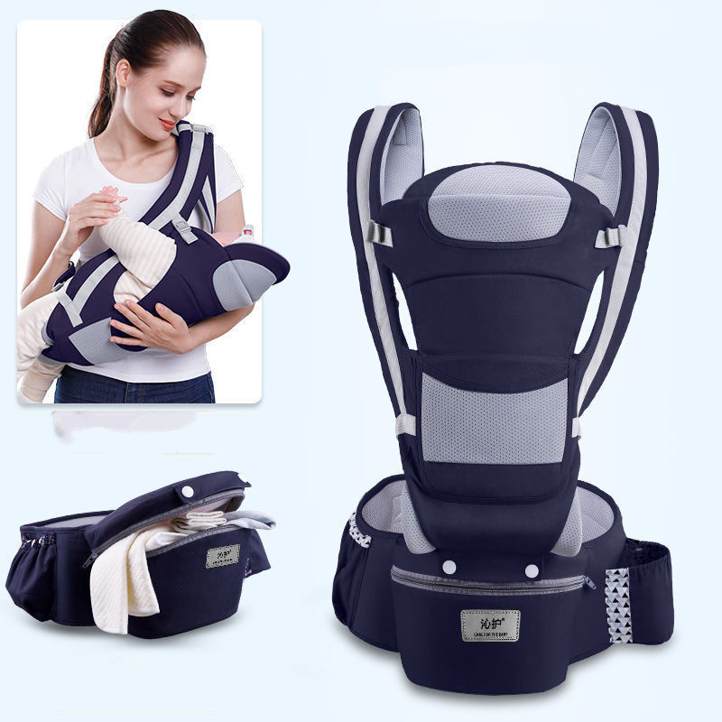 Ergonomic Baby Carrier Infant Baby Hipseat Carrier 3 In 1 Front Facing Ergonomic Kangaroo Baby Wrap Sling - Image 1
