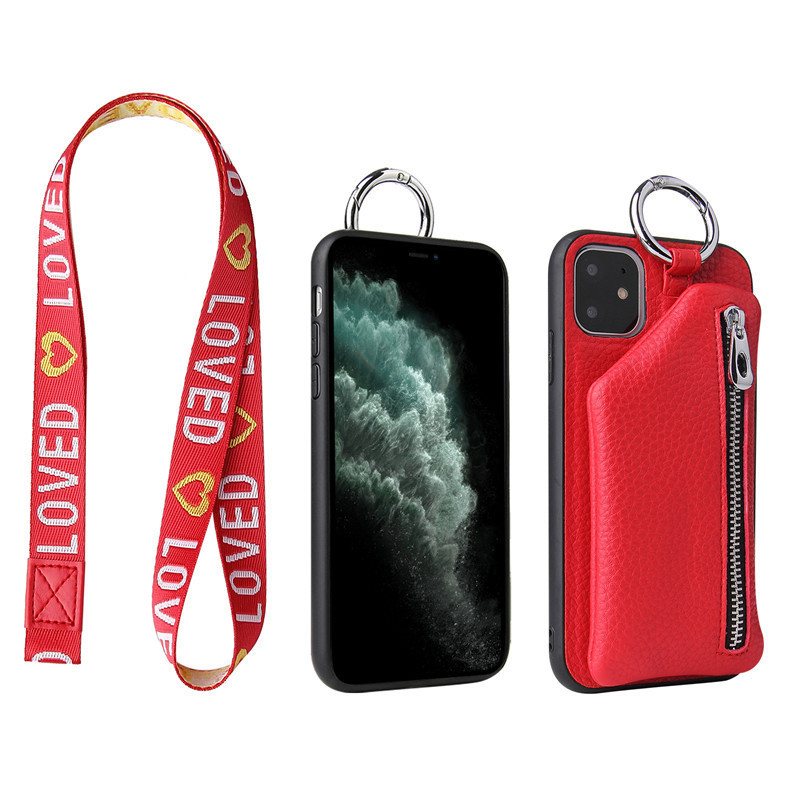 PU Leather Strap Cord Coin Purse Phone Cases Crossbody Neck Lanyard Wallet Cover - Image 53