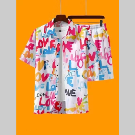 Mens Casual Loose 3D Printed Top And Pants Set - Image 4