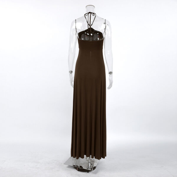 Halter-neck Sleeveless Strapless High Slit Dress - Image 5