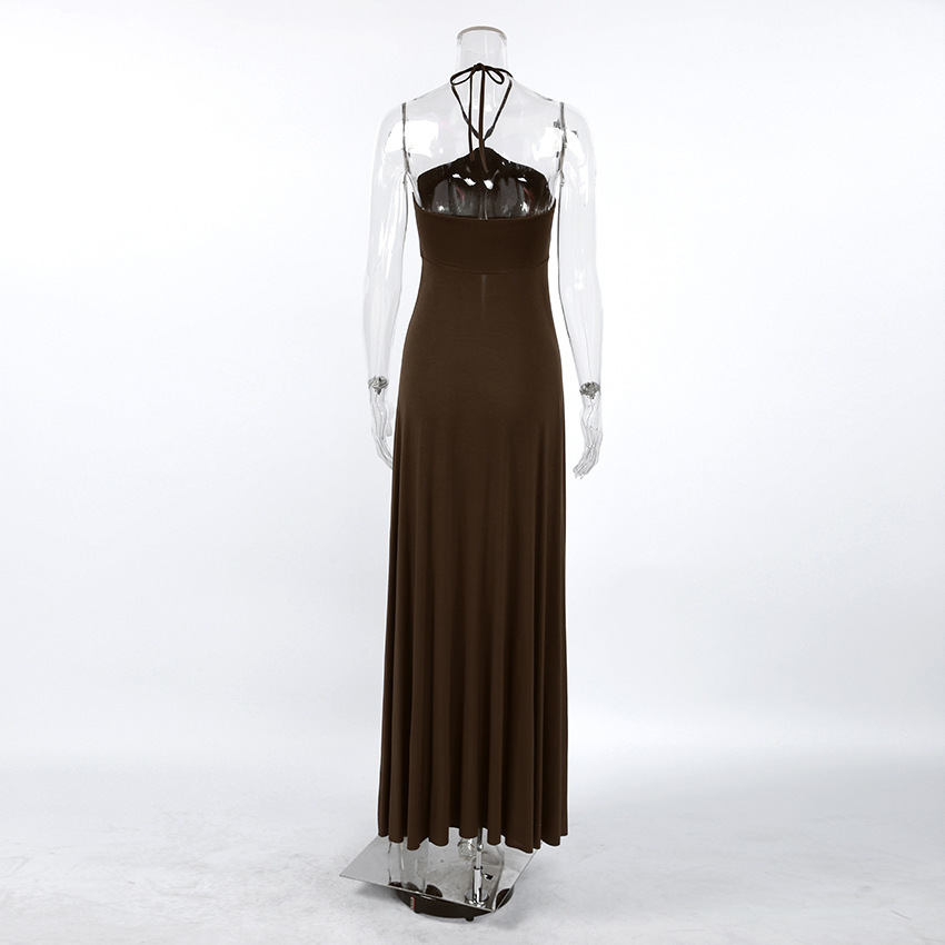 Halter-neck Sleeveless Strapless High Slit Dress - Image 5
