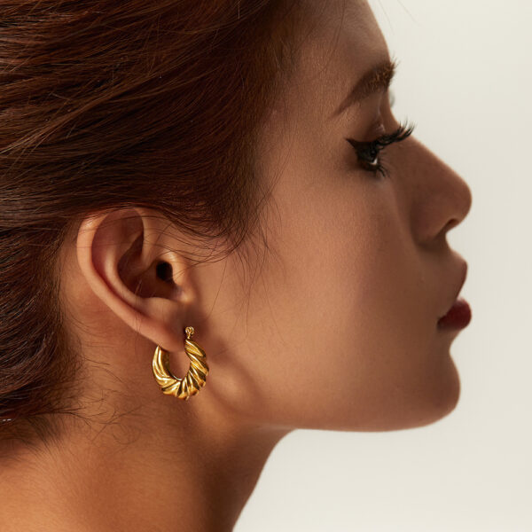 Fashionable Short Sheep-Horn Stud Earrings For Women - Image 3