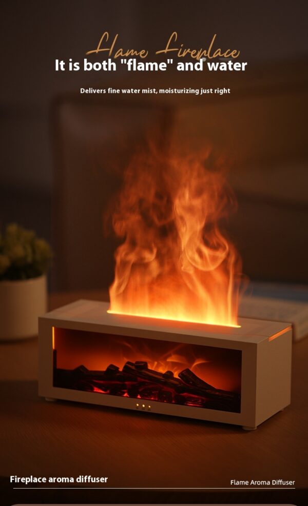 New Flame Aromatherapy Machine Colorful Essential Oil Diffuser Home Large Fog Volume Flame Humidifier 3D Flame Fireplace Machine - Image 16