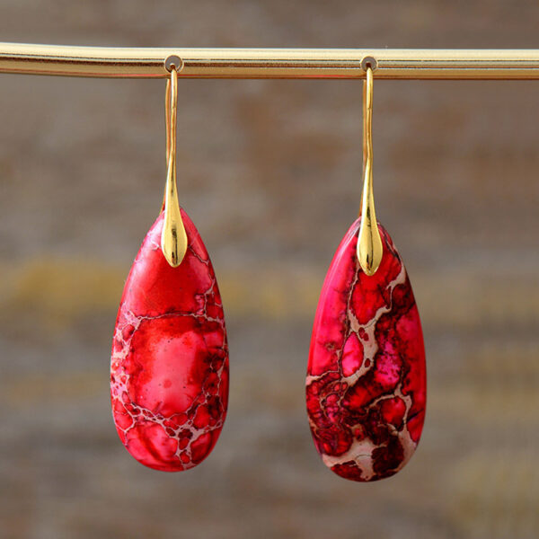 New Bohemian Emperor Stone Water Drop Earrings - Image 10